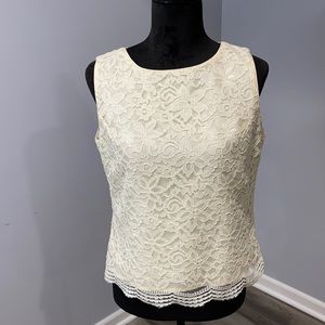 Studio C vintage lace top back buttons closure size 8